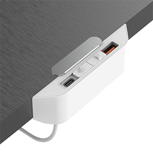 夾桌式-USB電源插座延長線-白