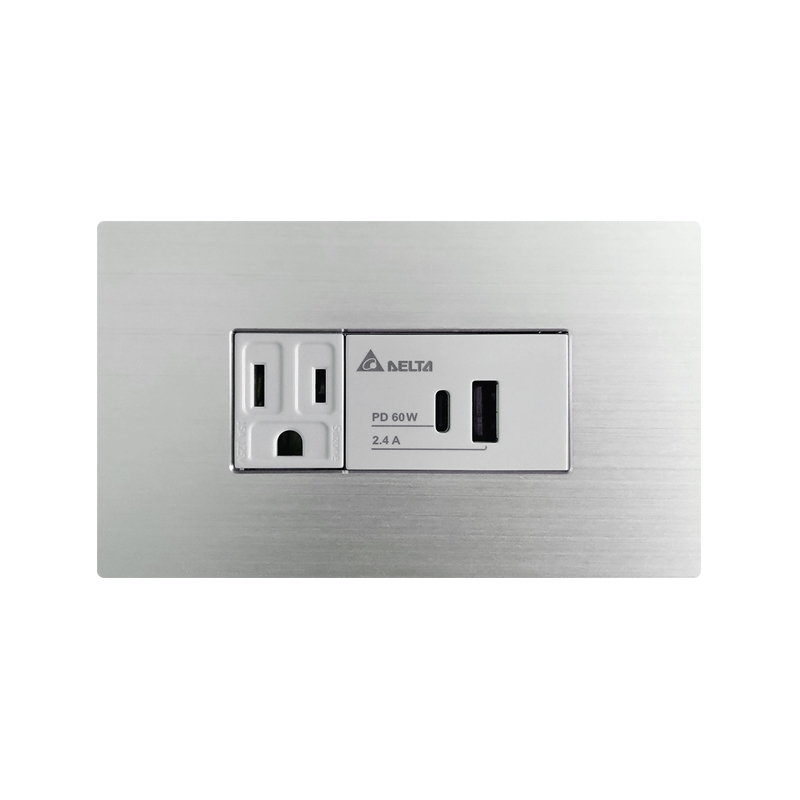 樹榮電工-60W USB模組威瑪系列 埋入式USB-A+C PD充電插座