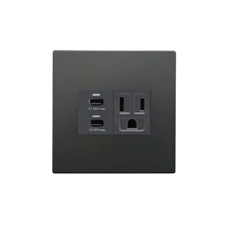 樹榮電工86歐規二孔蓋板 50w 灰色