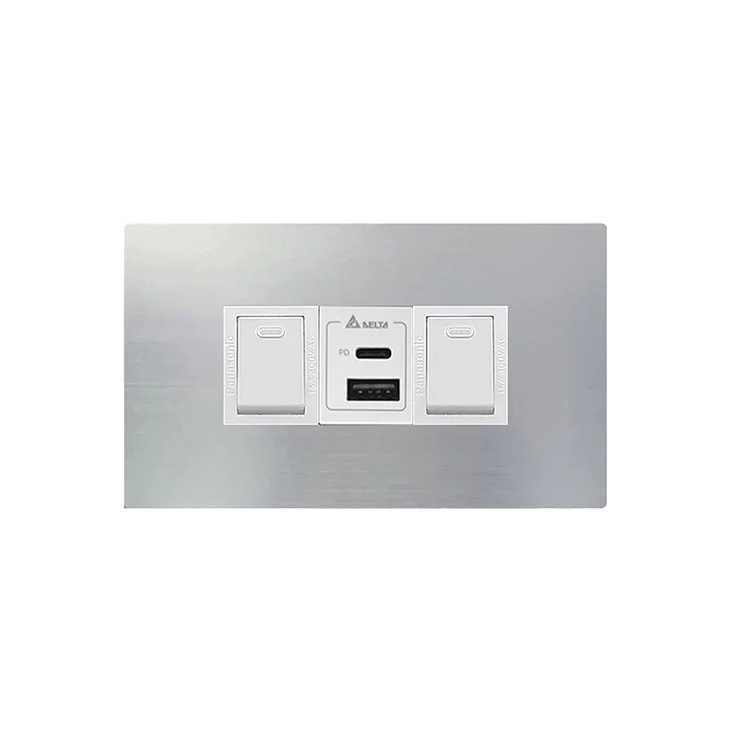 USB插座-樹榮台達20W 威瑪面板( 埋入式A+C PD充電插座) 3孔:圖片 3