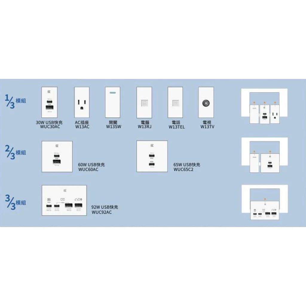 USB插座-易智60W 快充插座 金屬拉絲/鋼化玻璃面板:圖片 7